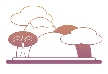 Rainbow and mountains landscape