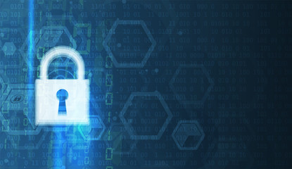 Cyber security and information or network protection. Future technology web services for business and internet project