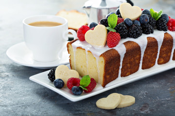 Vanilla pound cake for Valentines day