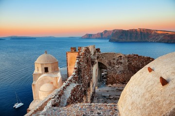 Santorini island ruins