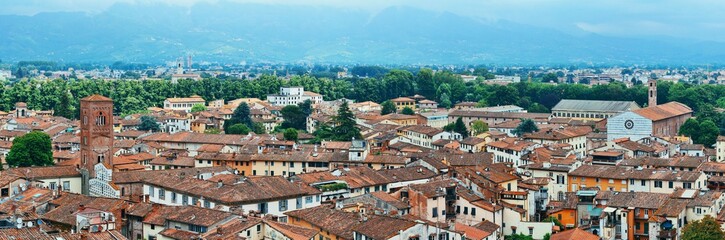 Naklejka na ściany i meble Lucca skyline tower panorama