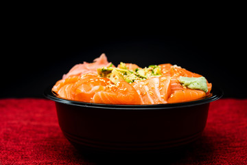 japanese food Mix Sashimi Chirashi Rice Bowl