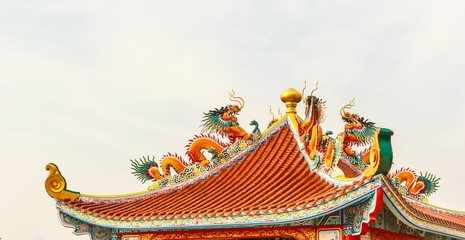  dragon, on chinese temple roof use for background
