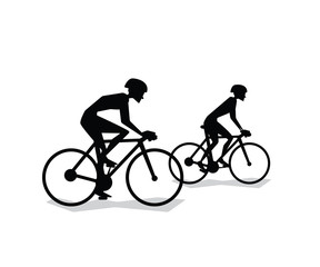 cycling silhouette cartoon design