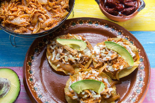 Mexican tinga tostadas