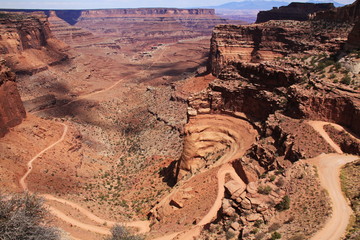 View from Shafer Canyon Viewpoint in Canyonlands NP in Utah in the USA
