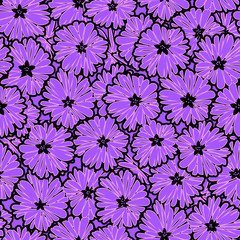 Seamless floral daisy flowers pattern