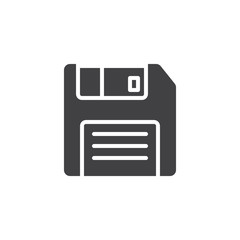 Floppy disc icon vector, filled flat sign, solid pictogram isolated on white. Diskette, Save symbol, logo illustration.