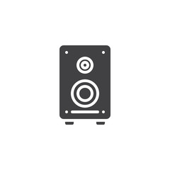 Sound speaker icon vector, filled flat sign, solid pictogram isolated on white. Loudspeaker symbol, logo illustration.