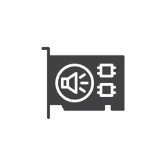 Computer sound card icon vector, filled flat sign, solid pictogram isolated on white. Expansion card symbol, logo illustration.