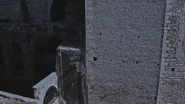 beautiful medieval town from drone in a summer day