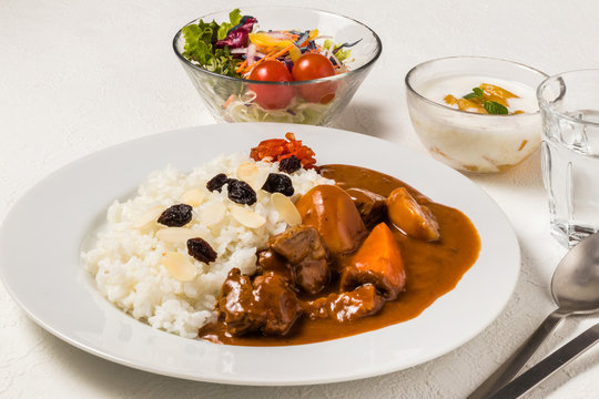 カレーライス　typical curry and rice Japanese style