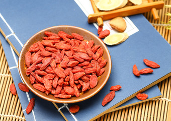 Chinese wolfberry in plate
