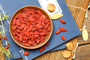 Chinese wolfberry in plate