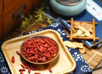 Chinese wolfberry in plate