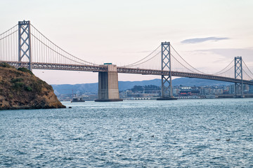 Fototapeta na wymiar Bay Bridge at sunset, San Francisco