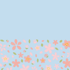 手書き風の桜のフレーム素材