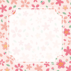 手書き風の桜のフレーム素材