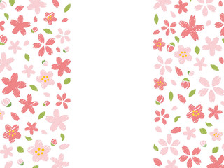 Fototapeta premium 手書き風の桜のフレーム素材