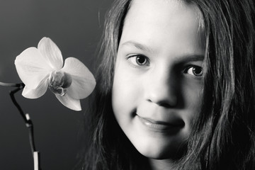 girl with orchid