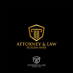 Abstract table hexagon attorney law logo template vector