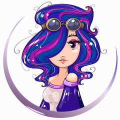 Cute Afro Girl With Curly Hair Beauty Fashion Girl Portrait