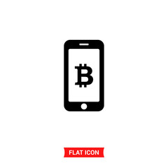 Bitcoin phone vector icon