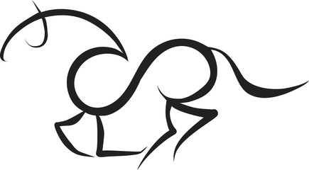 Line sketch of the horse.
