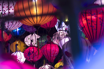 A variety of evening lanterns. Hoian City.