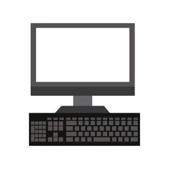 Fototapeta premium Desk computer with keyboard icon vector illustration graphic design
