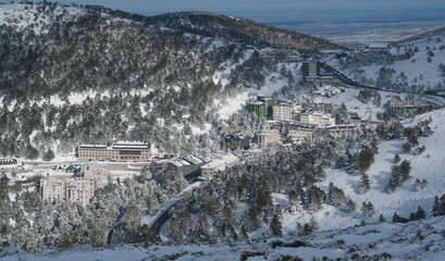 Mountain town snow-covered (Navacerrada, Madrid)