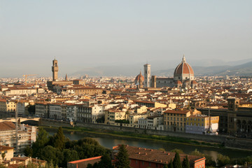 Fototapeta na wymiar Summer. Italy. Florence. Panoramic view of the city.