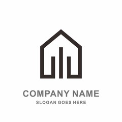Simple Building House Shape Architecture Interior Construction Real Estate Business Company Stock Vector Logo Design Template