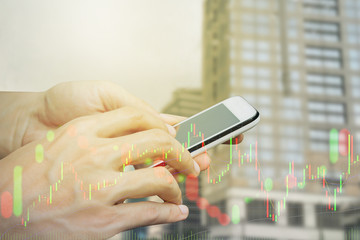 Hand use smartphone trading