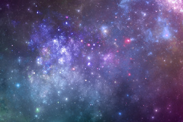 Fantasy universe galaxy with stars and nebula, astro background