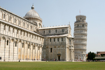 Summer. Italy. Pisa. Pisa Cathedral. Leaning Tower of Pisa. Day view