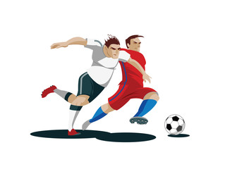 Players are fighting, playing for the ball.