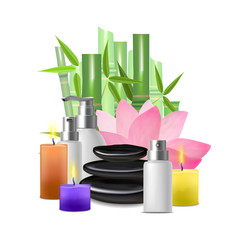 Realistic Detailed Spa Concept Card Poster. Vector