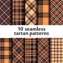 Set of seamless tartan patterns
