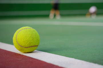 Tennis ball on tennis courts