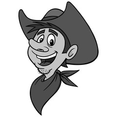 Cowboy Illustration - A vector cartoon illustration of a Texas Cowboy.