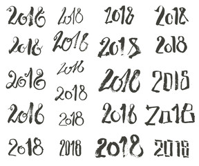 Black hand drawn isolated number silhouette. Grunge ink illustra