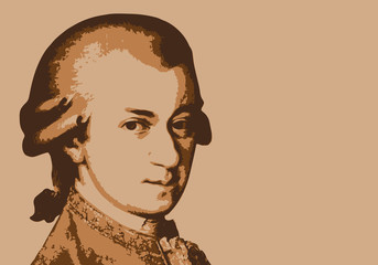 Mozart - musicien - portrait - personnage historique - musique - personnage célèbre - musique classique - obrazy, fototapety, plakaty