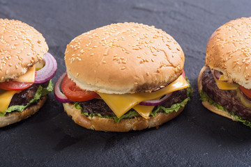 Unhealthy American hamburger