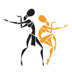 Silhouette of woman. African dancers. Dancing woman in traditional ethnic style. Vector Illustration.