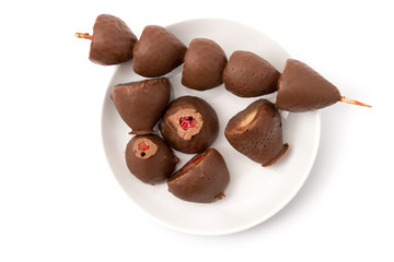 Schokolierte Erdbeerspieße