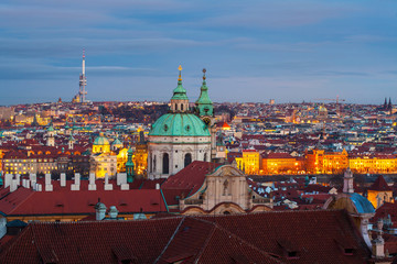 Fototapeta na wymiar beautiful view of the city of Prague in the evening, Czech Republic