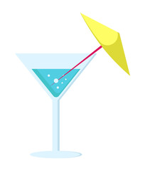 Margarita Cocktail in Glass Long Leg with Umbrella