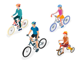 People on bicycles