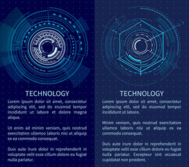 Technology Poster with Bright Interface Shapes